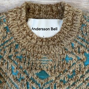 Andersson Bell jacquard heavy crew neck sweater